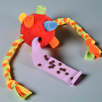 Dog Toy Snuffle Ball with Tug Rope for Interactive Training