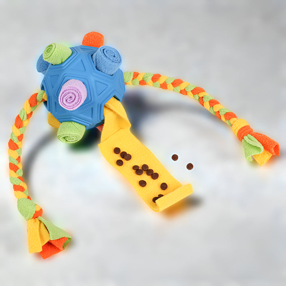 Dog Toy Snuffle Ball with Tug Rope for Interactive Training
