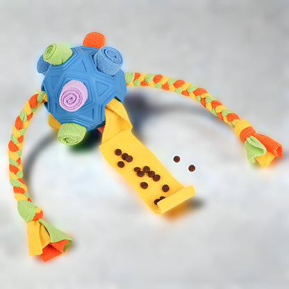 Dog Toy Snuffle Ball with Tug Rope for Interactive Training