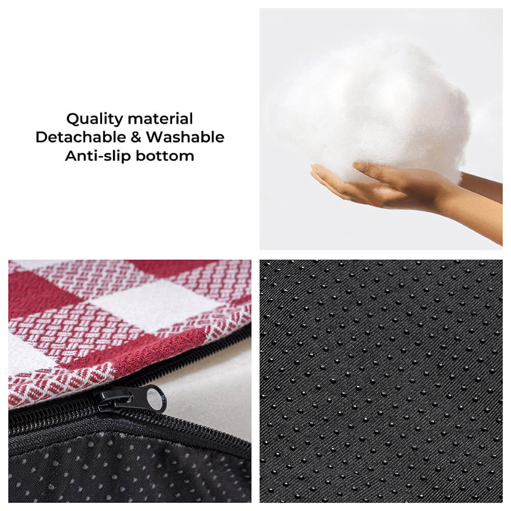 Large Festive Tartan Dog Bed with Ergonomic Foam Support 3