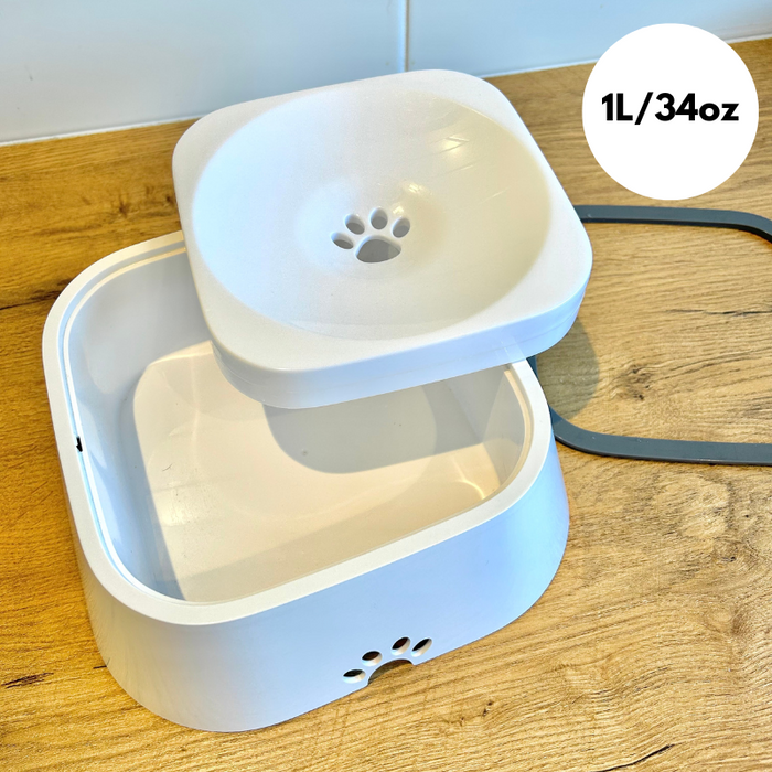 Non-Spill Dog Water Bowl with Floating Plate for Clean Drinking 2