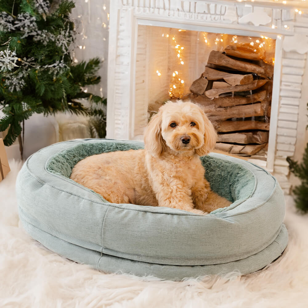 Orthopedic Dog Bed with Anti-Slip Base for Large Dogs, Cozy Donut Design 11