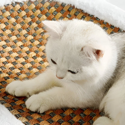 Cat Bed with Scratch Pad Surface for Lounging and Play
