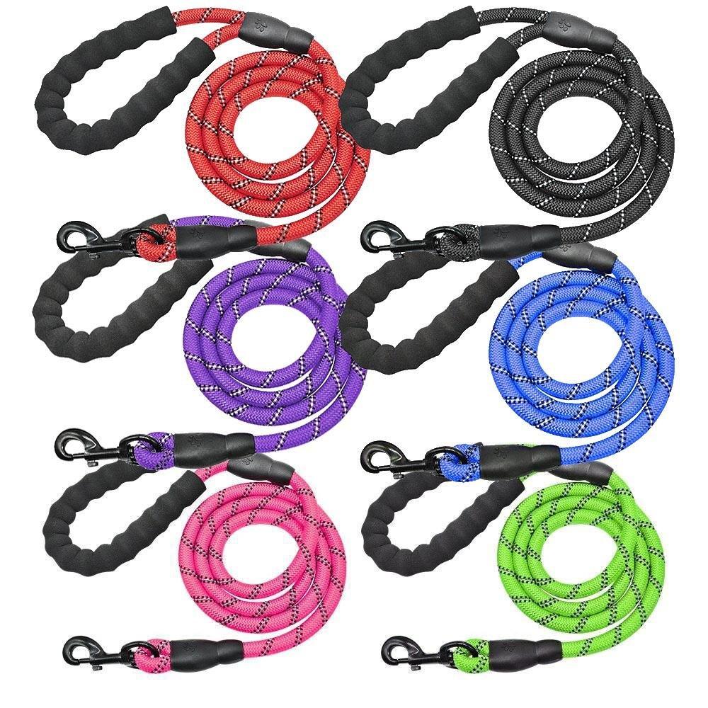 Reflective Dog Leash with Padded Handle for Night Safety and Control 1