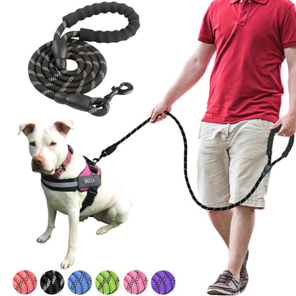 Reflective Dog Leash with Padded Handle for Night Safety and Control 4