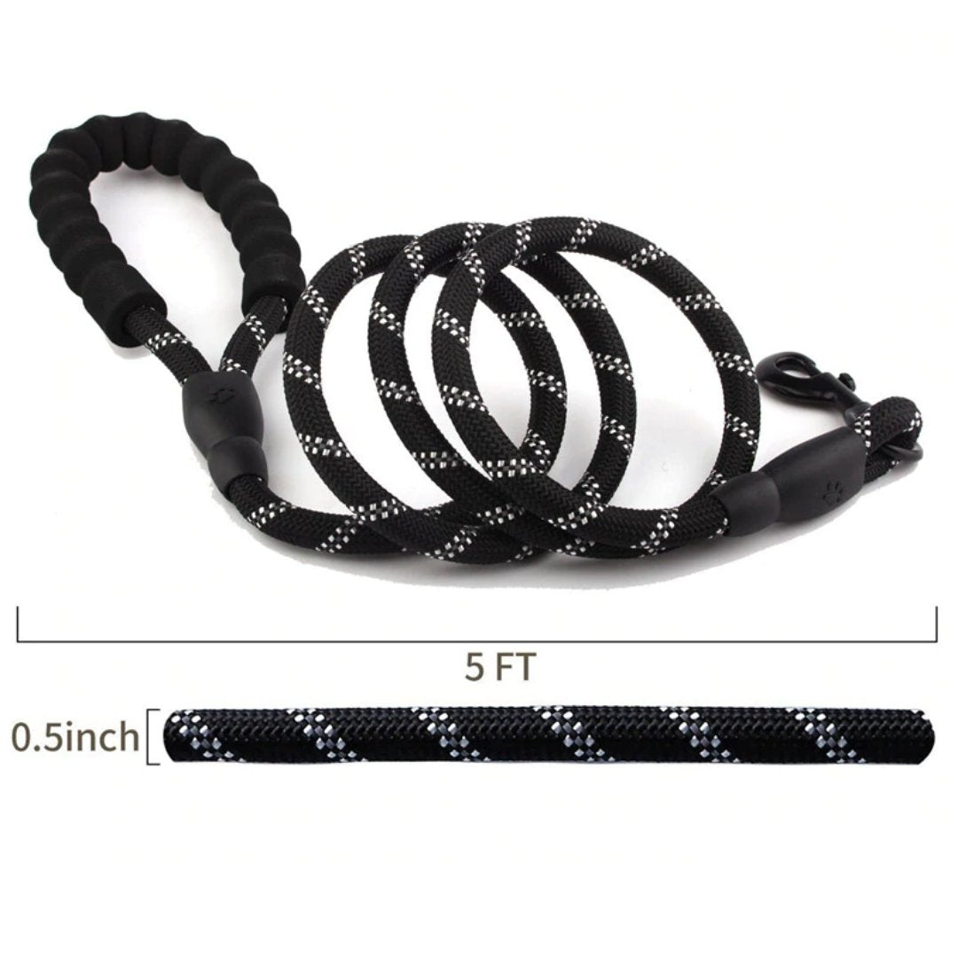 Reflective Dog Leash with Padded Handle for Night Safety and Control 7