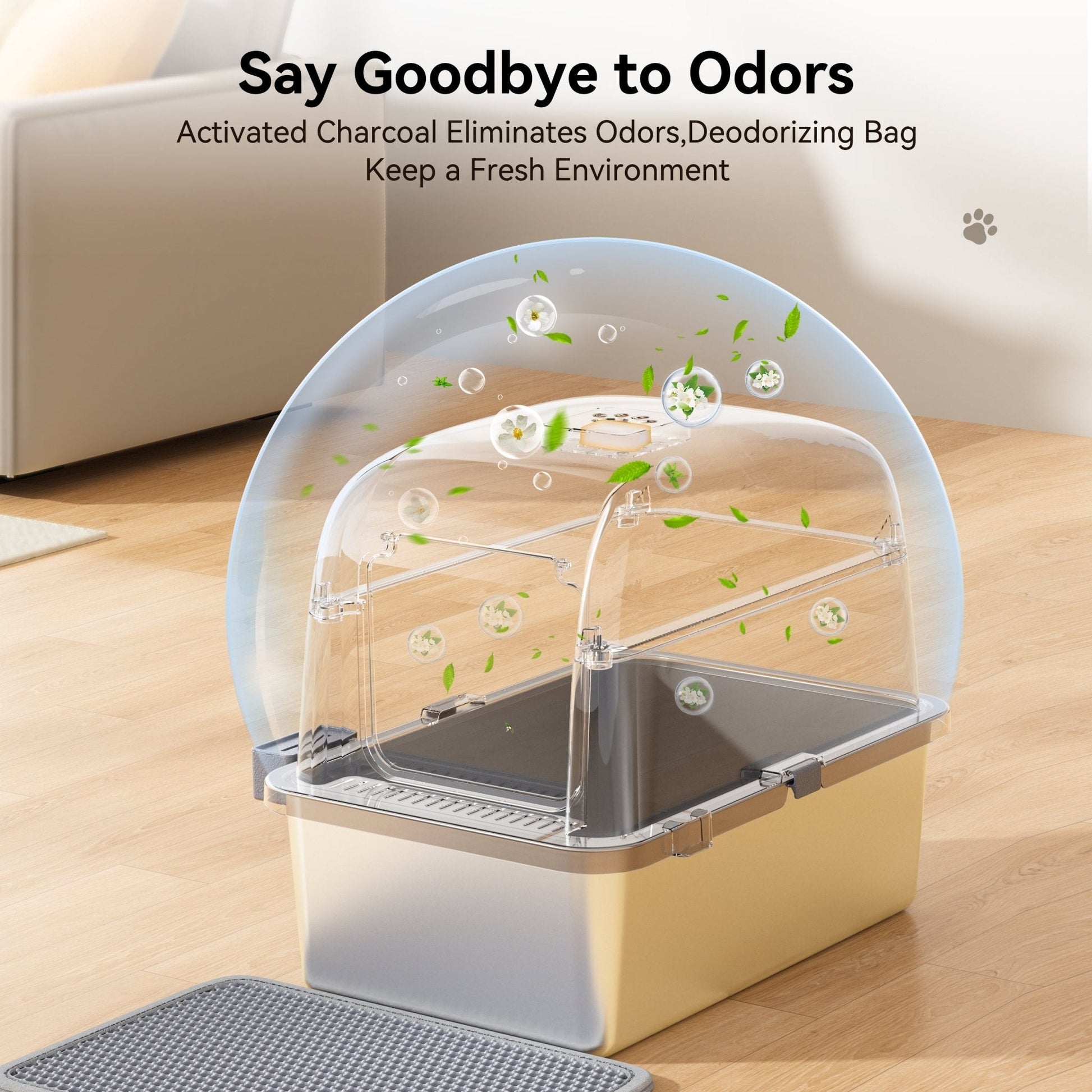 Stainless Steel Cat Litter Box for Multi-Cat Homes, 81L Capacity 6