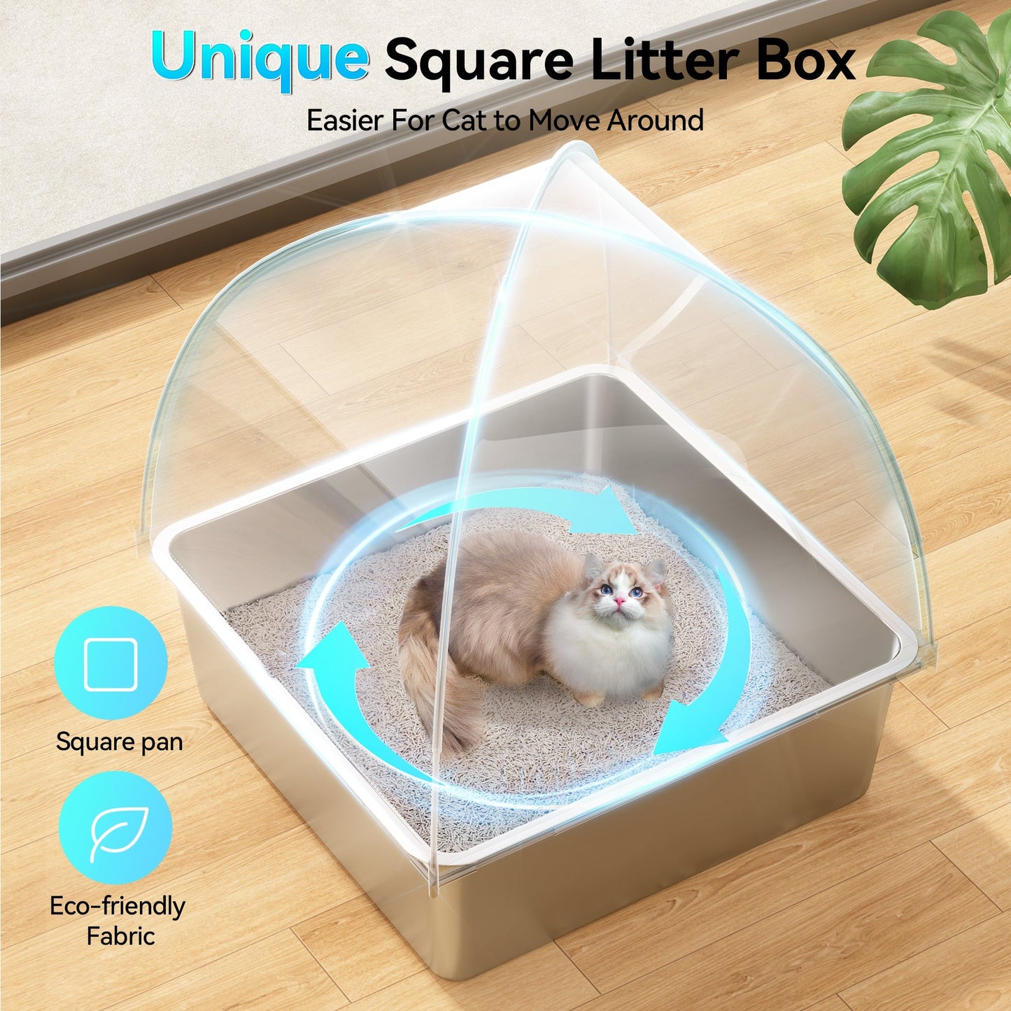 Stainless Steel Cat Litter Box with Detachable Cover and Versatile Design 5