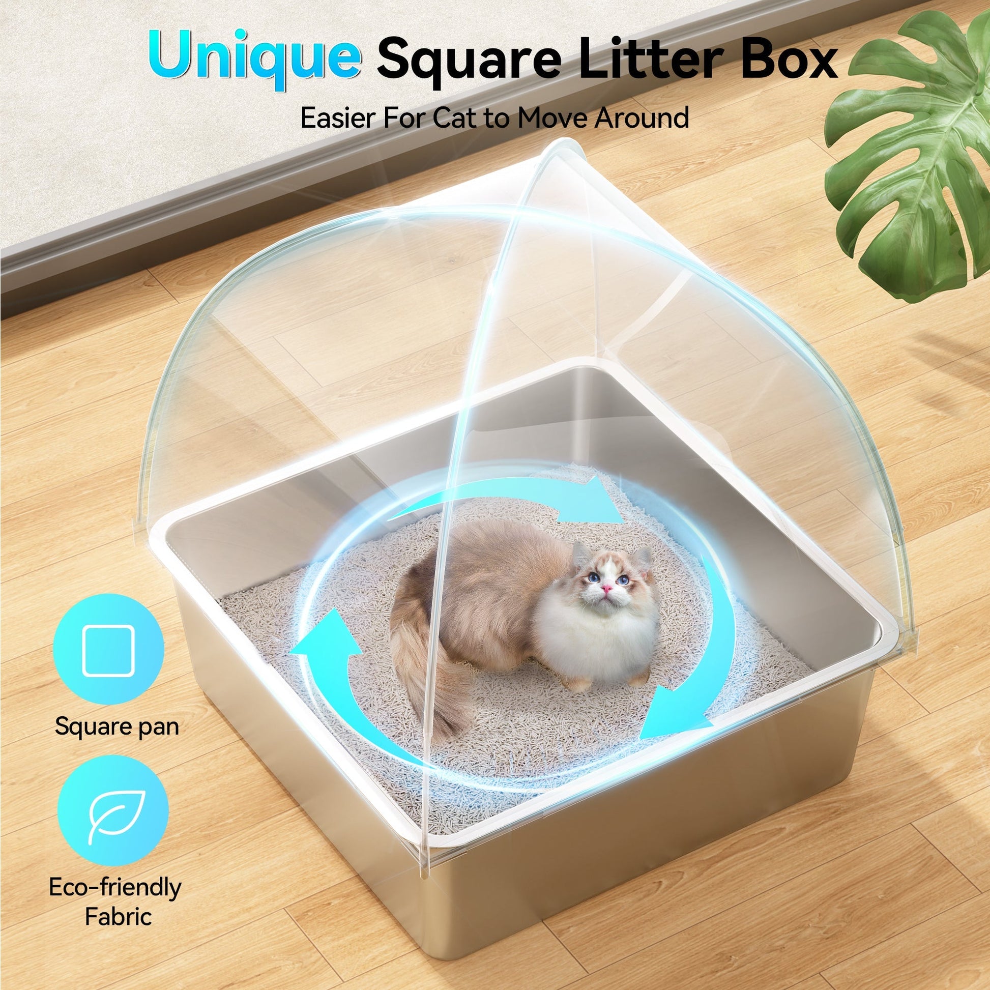 Stainless Steel Cat Litter Box with Detachable Cover and Versatile Design 5