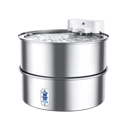 Stainless Steel Cat Water Fountain with Adjustable Height and Filtration 1