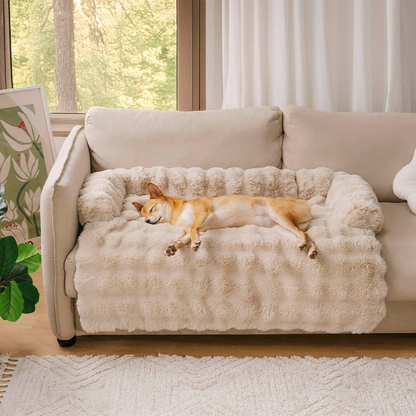 Dog Blanket Sofa Protector Plush Calming Non-Slip Cover