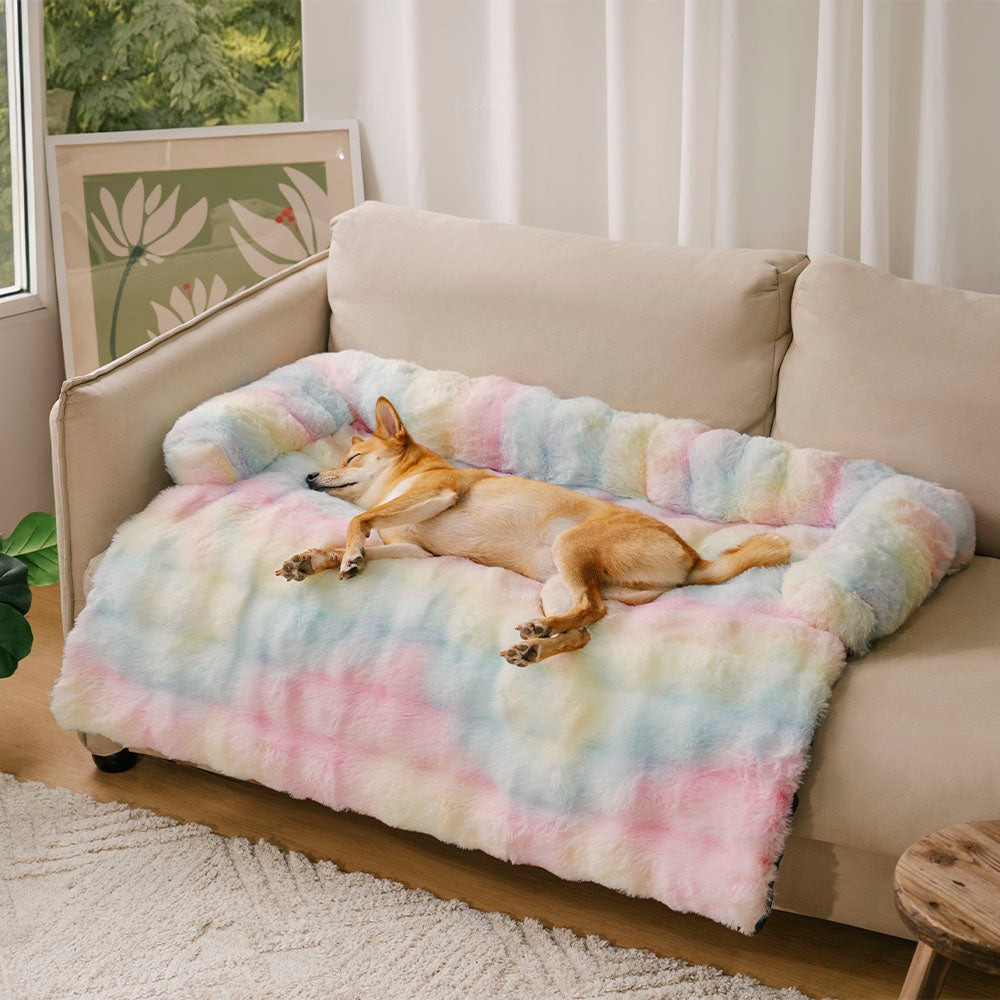 Dog Blanket Sofa Protector Plush Calming Non-Slip Cover