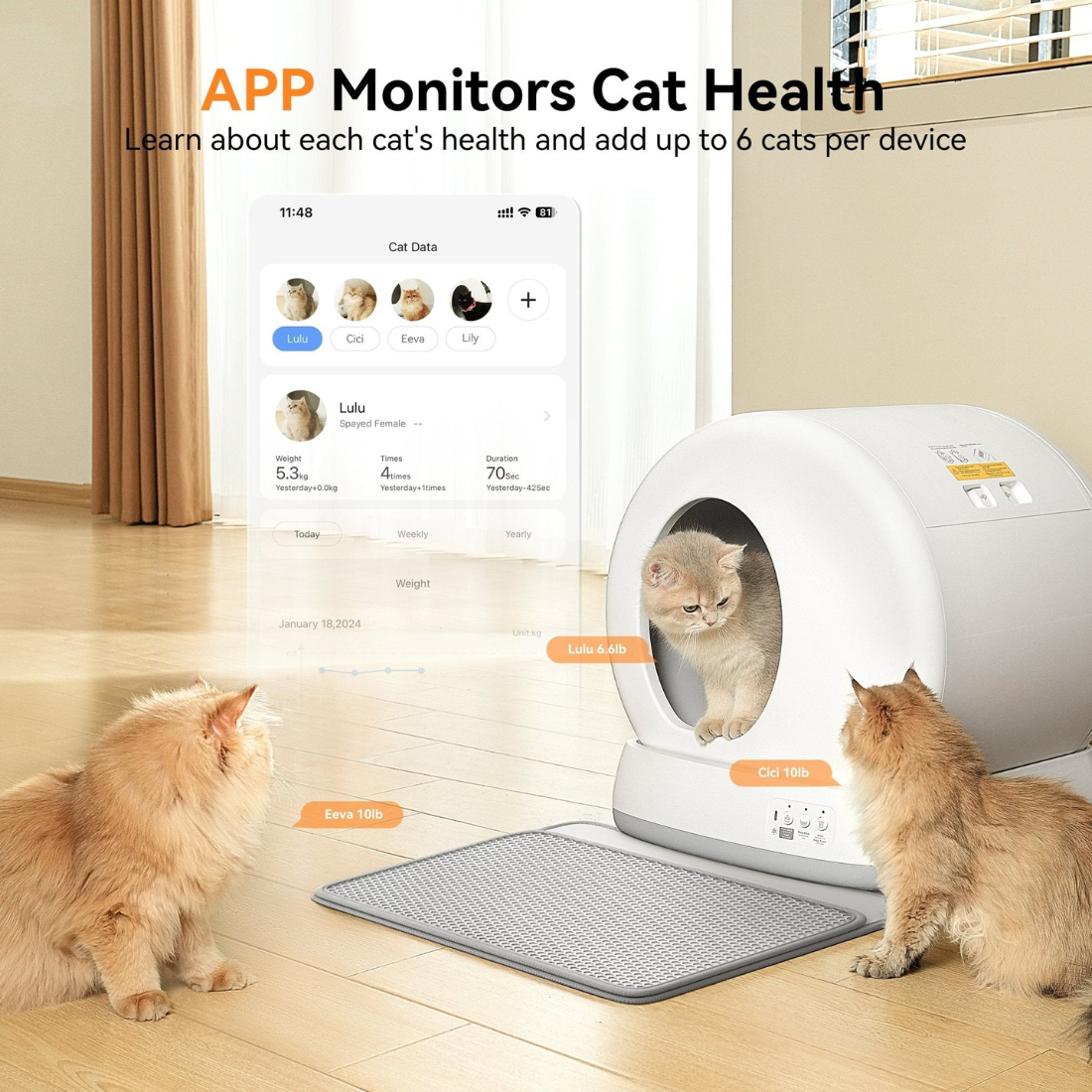 Cat Litter Box Self Cleaning Smart Automatic Odor Control System