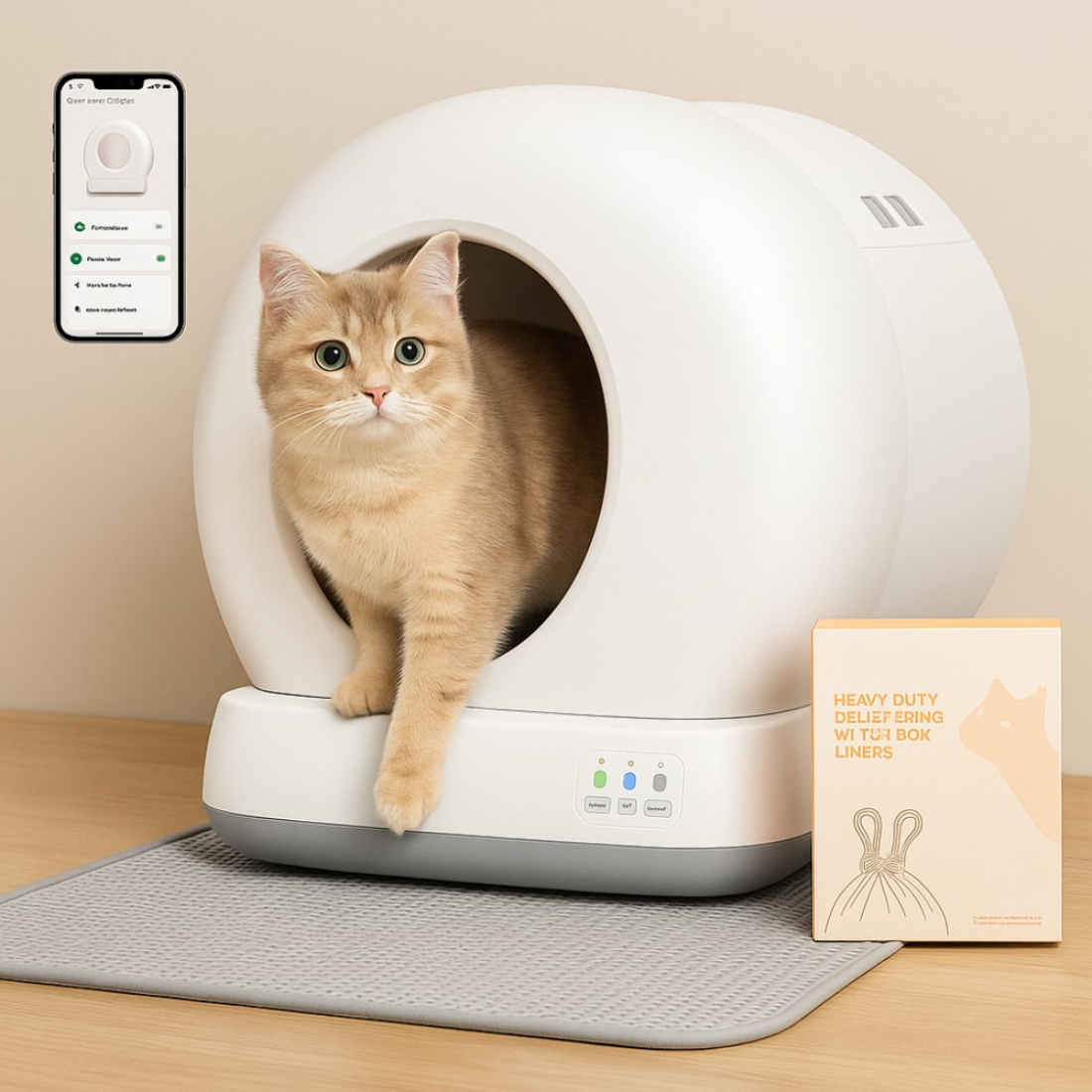 Cat Litter Box Self Cleaning Smart Automatic Odor Control System
