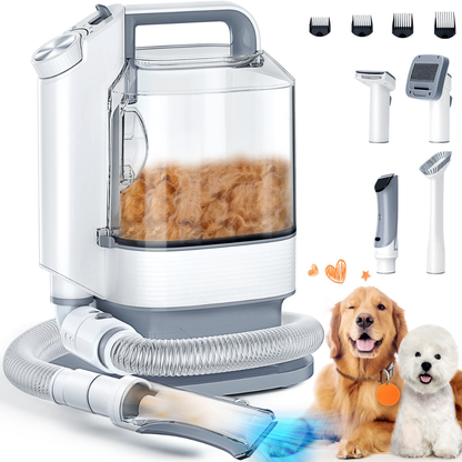 Pet Grooming Vacuum Kit Hair Removal Clipper for Dogs and Cats