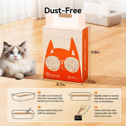Cat Litter Natural Clumping Odor Control Flushable Formula