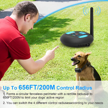 Wireless Dog Fence System with Waterproof Training Collar