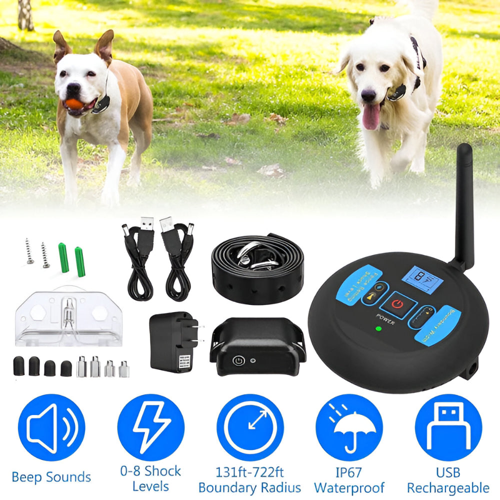 Wireless Dog Fence System with Waterproof Training Collar