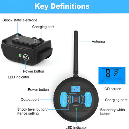 Wireless Dog Fence System with Waterproof Training Collar