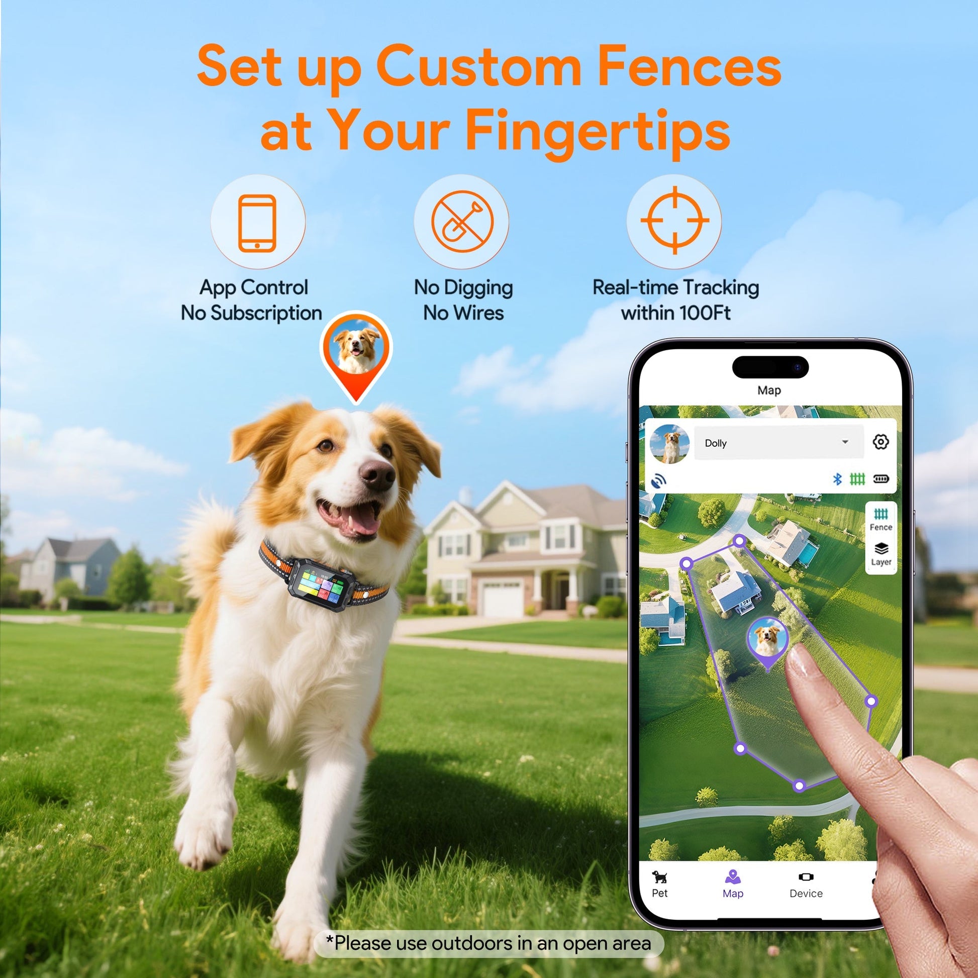 Wireless GPS Dog Fence with Remote Trainer and Custom Boundaries 1