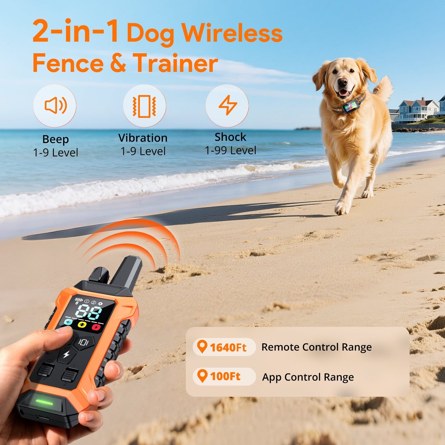 Wireless GPS Dog Fence with Remote Trainer and Custom Boundaries 4