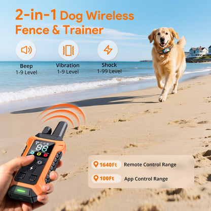 Wireless GPS Dog Fence with Remote Trainer and Custom Boundaries 4