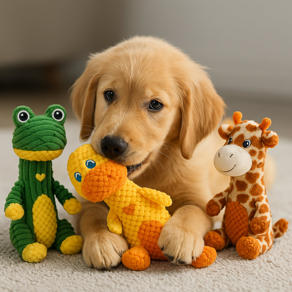 Dog Plush Toy for Aggressive Chewers Soft Squeaky Chew Toy