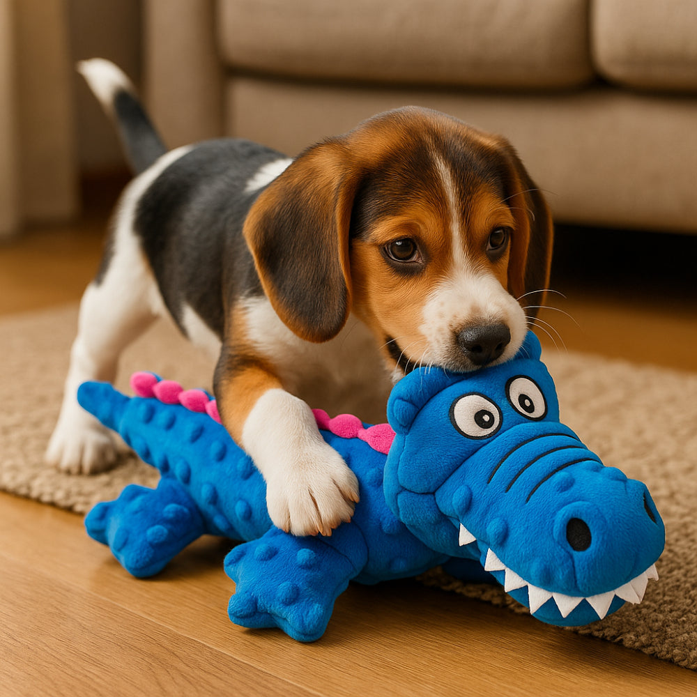 Dog Toy Durable Plush Crocodile Squeaky Toy for Small and Large Dogs
