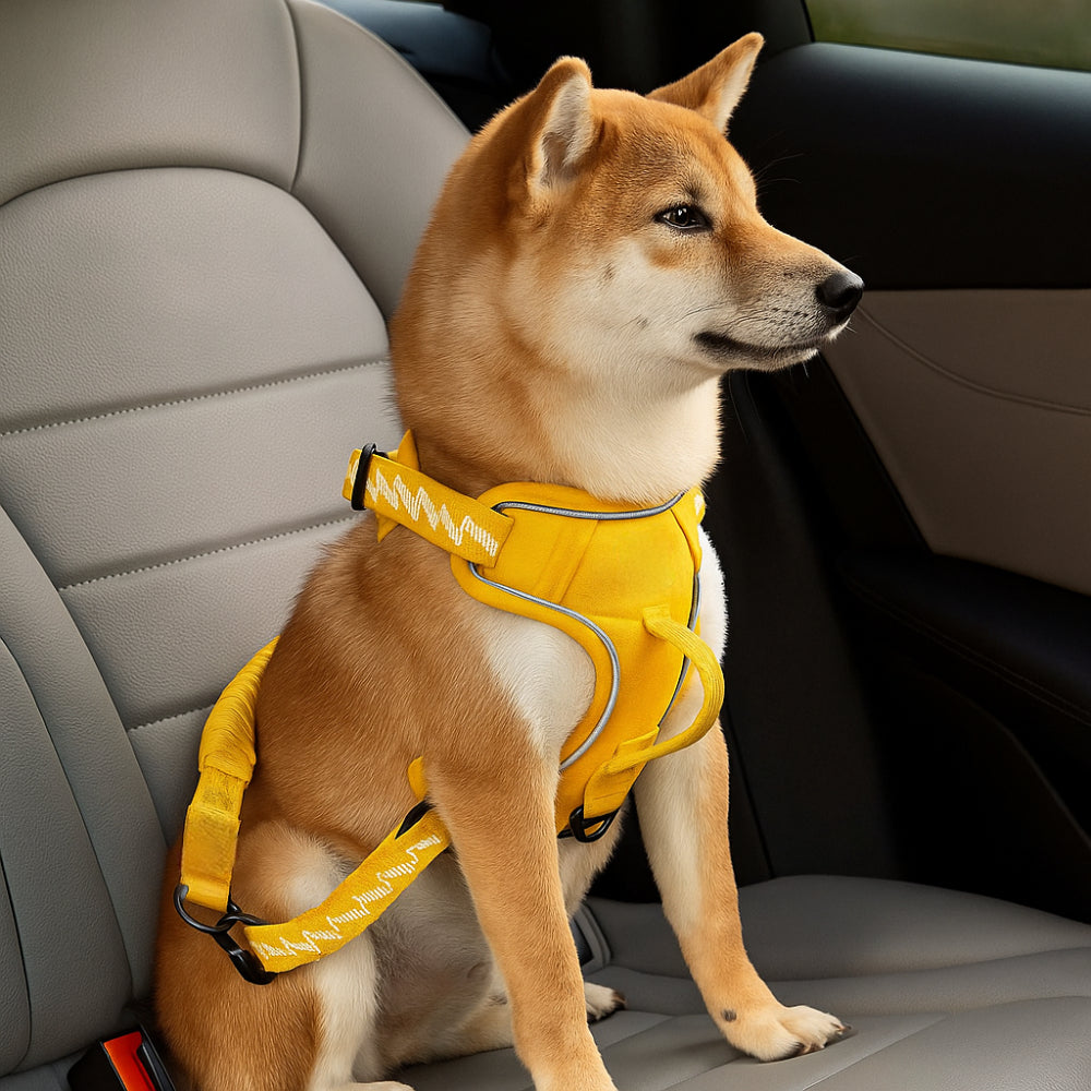 Dog Car Seat Belt Adjustable Reflective Safety Harness Strap