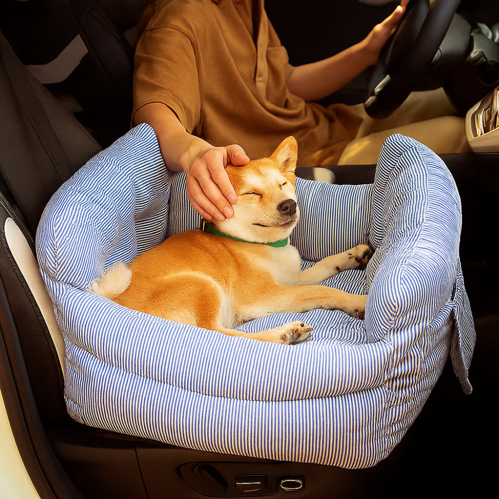 Dog Car Seat Bed Portable Travel Carrier with Safety Harness