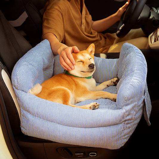 Dog Car Seat Bed Portable Travel Carrier with Safety Harness