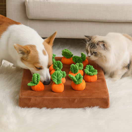 Dog Puzzle Toy Carrot Snuffle Mat for Mental Stimulation and Fun