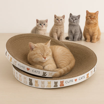 Cat Scratcher Bed Round Cardboard Lounge for Relaxation and Play