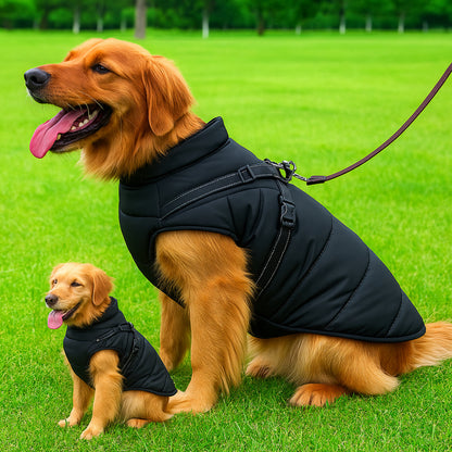 Dog Clothes with Built-In Harness Waterproof Winter Jacket for Dogs