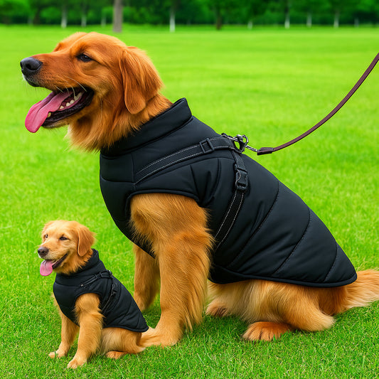 Dog Clothes with Built-In Harness Waterproof Winter Jacket for Dogs