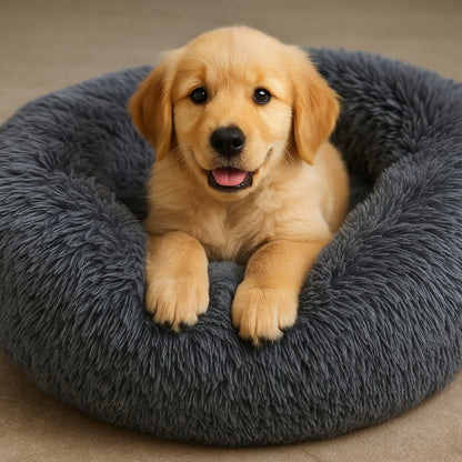 Dog Bed for Anxiety Relief Calming Plush Cushion for Better Sleep
