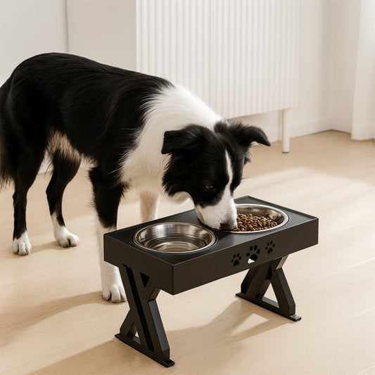 Dog Bowl Elevated Feeder Adjustable Stand for Healthy Eating