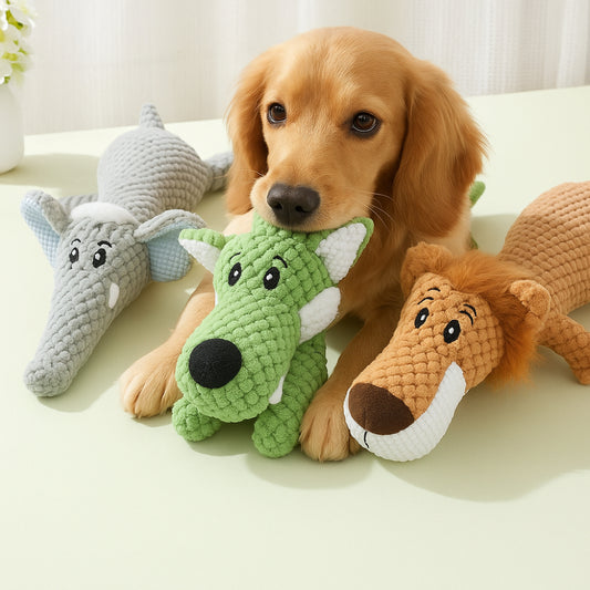 Dog Chew Toy Plush Animal Squeaky Toy for Training and Playtime Fun