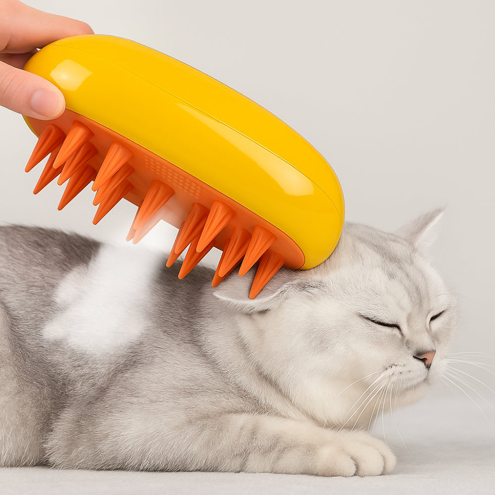 Cat Grooming Brush Silicone Massage Comb with Refillable Water Tank
