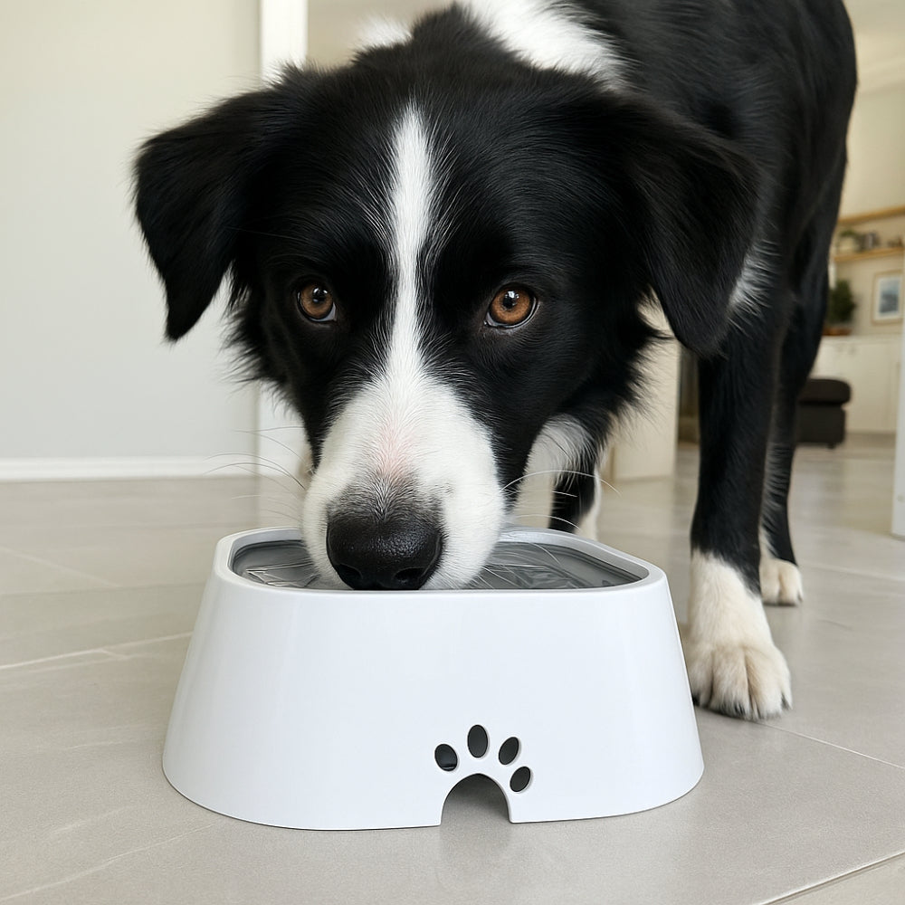 Dog Water Bowl with Non Spill Floating Plate and Non Slip Base