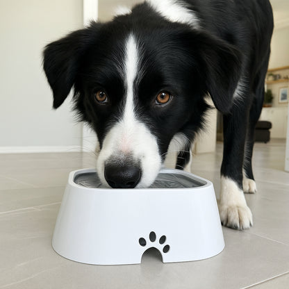 Dog Water Bowl with Non Spill Floating Plate and Non Slip Base