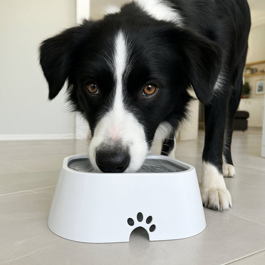 Dog Water Bowl with Non Spill Floating Plate and Non Slip Base