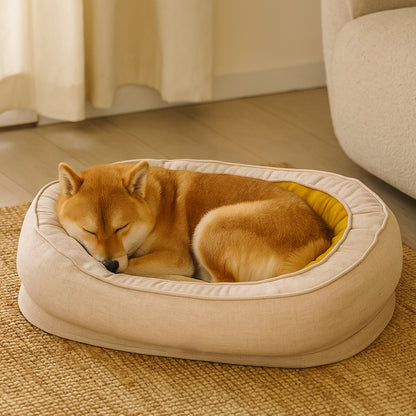 Dog Bed Cotton Fleece Donut Cushion for Comfortable Sleep