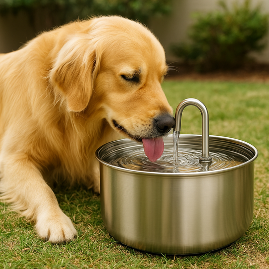 Dog Stainless Steel Water Fountain Large Quiet Dispenser