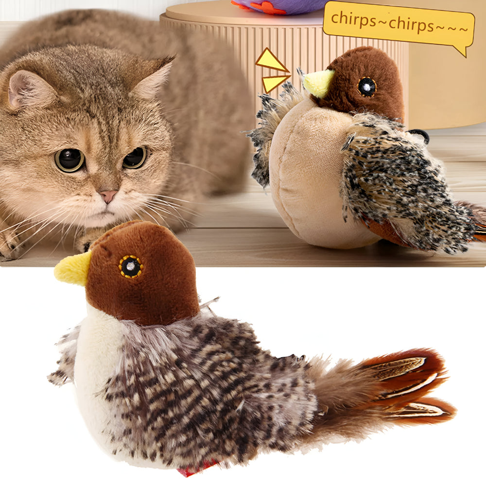 Cat Toy with Flapping Wings and Realistic Chirping Sounds