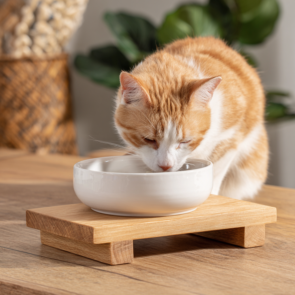 Wooden Stand for Ceramic Pet Feeding Bowl