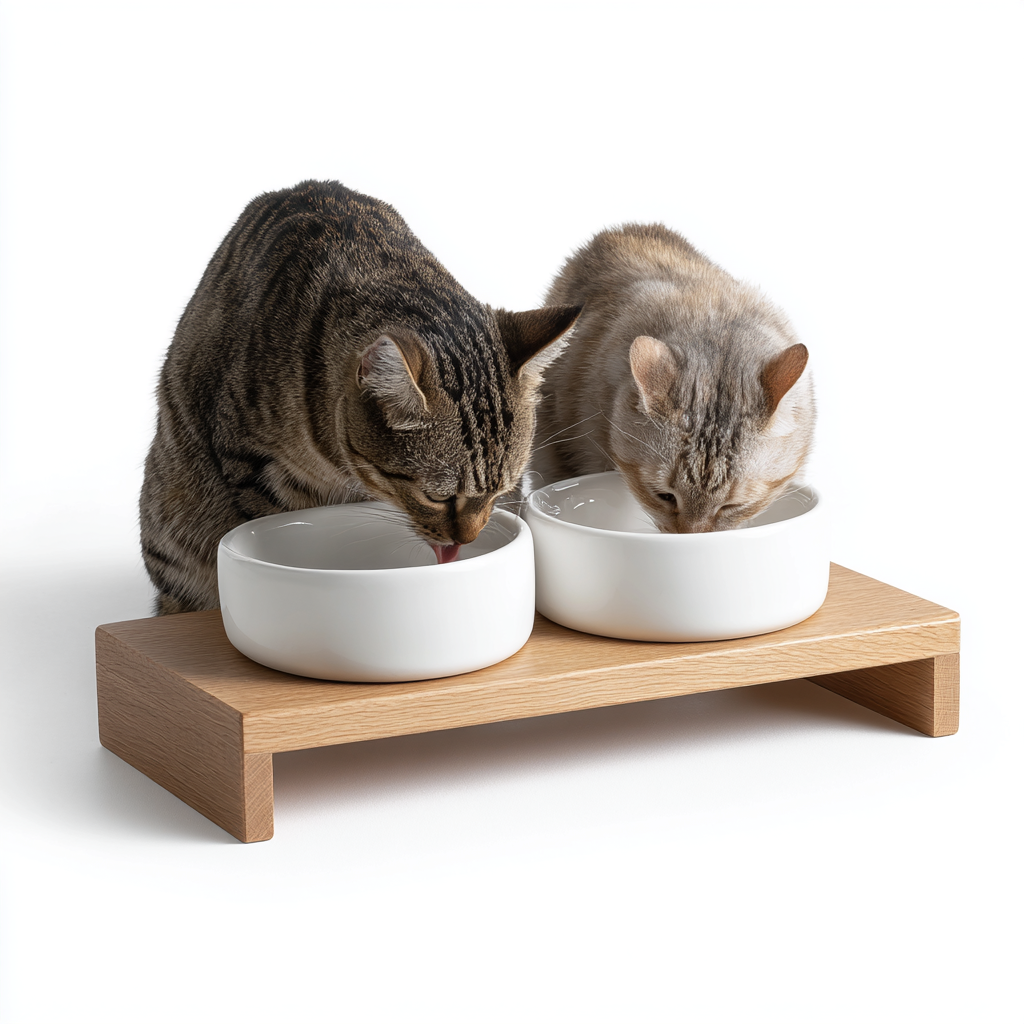 Wooden Stand for Ceramic Pet Feeding Bowl