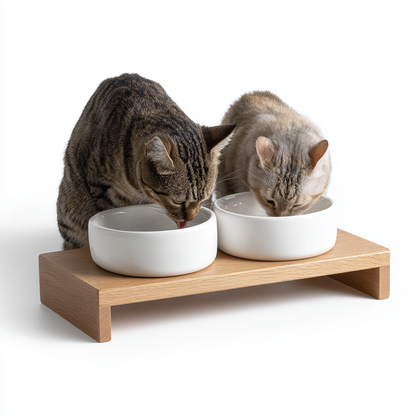 Wooden Stand for Ceramic Pet Feeding Bowl