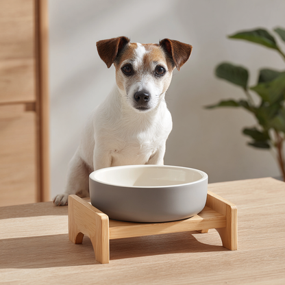 Wooden Stand for Ceramic Pet Feeding Bowl