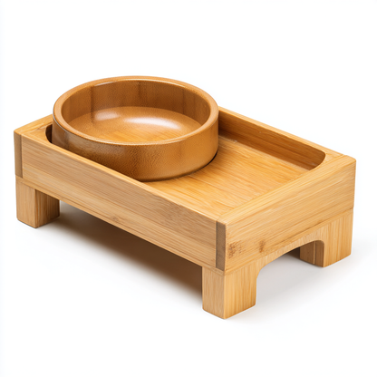Bamboo Stand for Elevated Pet Feeders